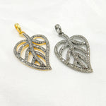 Load image into Gallery viewer, DP087. Diamond Sterling Silver Leaf Pendant