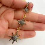Load image into Gallery viewer, DP215. Diamond Sterling Silver 3 Stars Long Pendant