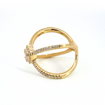 Load image into Gallery viewer, 14K Solid Gold Diamond Cross Heart Ring.