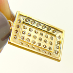 Load image into Gallery viewer, 14K Solid Gold Diamond Rectangle Charm. GDP77