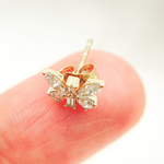Load image into Gallery viewer, EFH51902. 14k Solid Yellow Gold Diamond Butterfly Studs