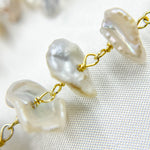 Load image into Gallery viewer, PRL59. Freshwater Pearl Organic Shape Gold Plated Sterling Silver Wire Chain