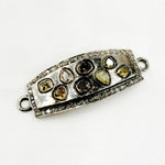 Load image into Gallery viewer, DC482. Diamond & Sterling Silver Rectangle Connector with Gemstone