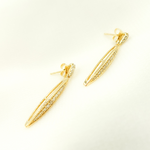 Load image into Gallery viewer, EFE51758. 14K Solid Gold and Diamonds Dangle Earrings