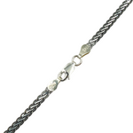 Load image into Gallery viewer, 925 Sterling Silver &amp; Black Rhodium Flat Wheat Necklace. 0502213SBNecklace
