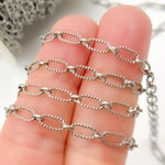 Load image into Gallery viewer, Silver Chain with Hammered Links