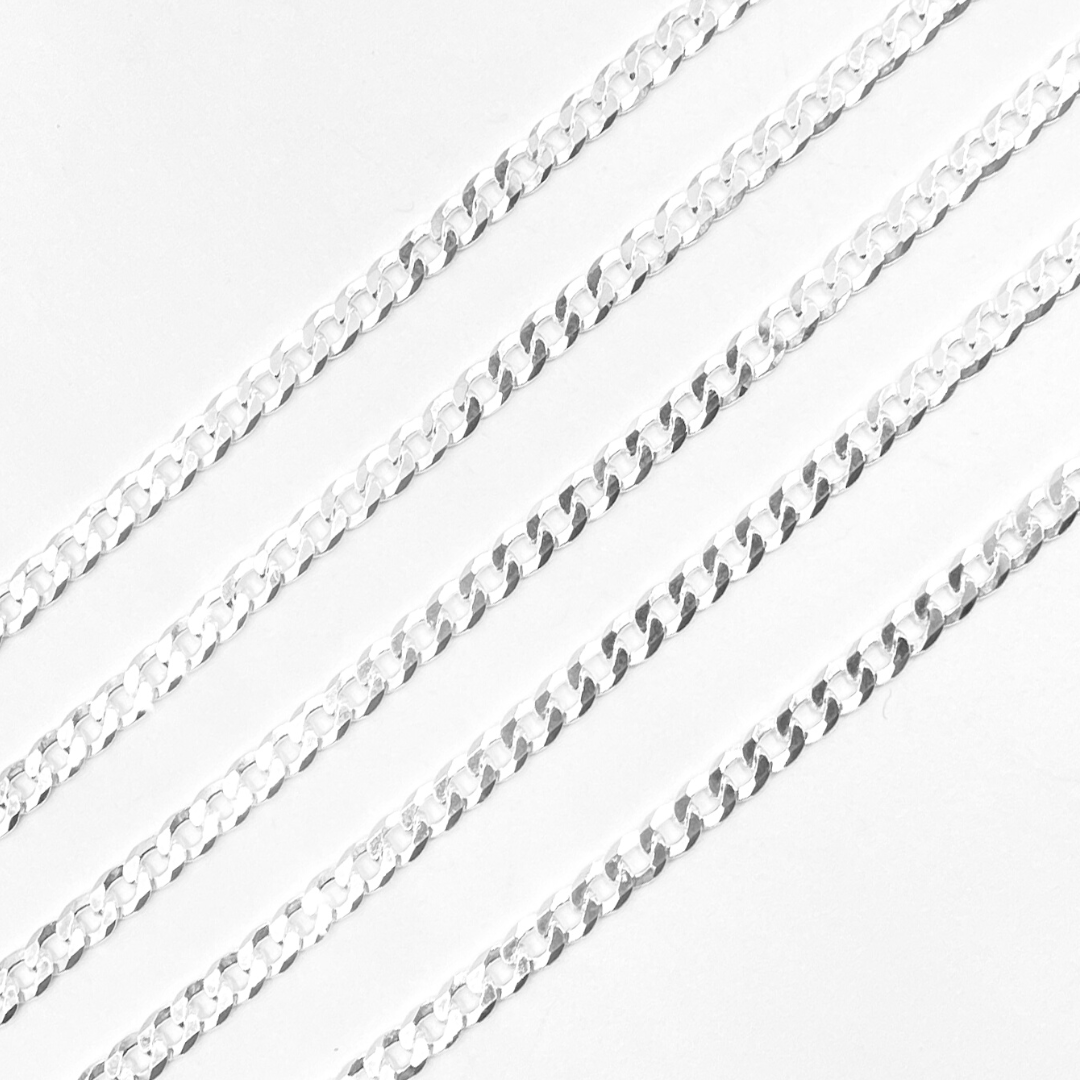 Silver Flat Curb Chain