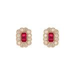 Load image into Gallery viewer, EFI54128. 14k Solid Gold Diamond and Gemstone Studs Earrings