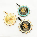 Load image into Gallery viewer, DP836A. Diamond Sterling Silver Round Star Enamel Pendant
