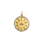 Load image into Gallery viewer, 14K Solid Gold with Diamonds Circle Shape with Eye Charm. GDP37