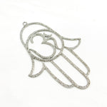 Load image into Gallery viewer, DP07. Diamond & Sterling Silver Hamsa Pendant with OM Symbol
