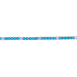Load image into Gallery viewer, BTI65402TQ. 14K Solid Gold Diamond and Turquoise Bracelet