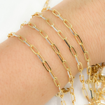 Load image into Gallery viewer, Gold Plated Sterling Silver Diamond Cut Paperclip Chain