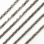 Load image into Gallery viewer, V85OX. Oxidized Sterling Silver Box Link Chain
