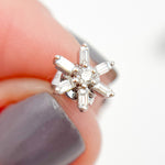 Load image into Gallery viewer, 14K Gold Flower Diamond Studs