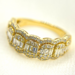 Load image into Gallery viewer, 14K Solid Yellow Gold Diamond Band Ring.
