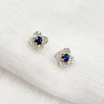 Load image into Gallery viewer, 14K Solid Gold Diamond and Gemstone Flower Studs