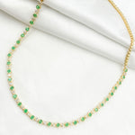 Load image into Gallery viewer, NFM70972EM. 14K Solid Gold Emerald and Diamond Necklace