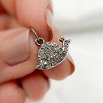Load image into Gallery viewer, Diamond & Sterling Silver Snail Charm with Gemstones