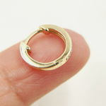 Load image into Gallery viewer, EHC56866. 14k Solid Yellow Gold Diamond Huggie Hoop Earrings
