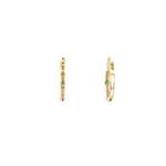 Load image into Gallery viewer, EHC56665EM. 14k Solid Gold Diamond and Emerald Hoops