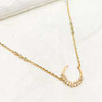 Load image into Gallery viewer, Shop Solid Yellow Gold Diamond Moon Necklace
