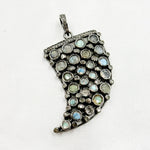 Load image into Gallery viewer, DSP042. Diamond Silver Gemstone Horn Pendant