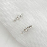 Load image into Gallery viewer, 14K Solid Gold Diamond Bar Studs