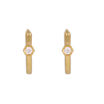 Load image into Gallery viewer, Buy 14K Solid Gold Diamond Huggies Earrings