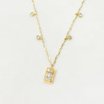 Load image into Gallery viewer, NT401844. 14k Solid Gold Diamond Baguette Dangle Necklace