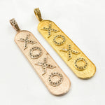 Load image into Gallery viewer, DP133. Diamond Sterling Silver Long Oval XOXO Pendant