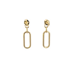 Load image into Gallery viewer, EFG52674. 14k Solid Gold Diamond Paperclip Dangle Earrings