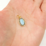 Load image into Gallery viewer, DC230A. Diamond Sterling Silver Oval Enamel Charm