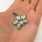 Load image into Gallery viewer, DP342. Diamond Sterling Silver Lotus Pendant with Polki Diamonds