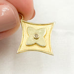 Load image into Gallery viewer, Silver Diamond Shape Flower Pendant