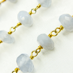 Load image into Gallery viewer, Natural Chalcedony Gold Plated Wire Chain. PCL15