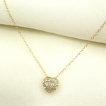 Load image into Gallery viewer, PHE38701. 14k Solid Yellow Gold Cable Link Marquise Necklace with Diamonds