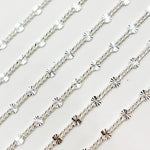 Load image into Gallery viewer, Silver Curb Chain with Textured Disc Link