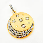 Load image into Gallery viewer, DP436. Diamond Sterling Silver Round Star and Moon Pendant
