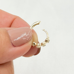 Load image into Gallery viewer, HP402076. 14K Solid Gold Diamond Hoop Earrings