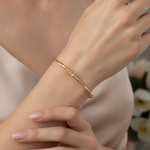 Load image into Gallery viewer, Bangle3. 14K Gold Twisted Hollow Bangle Bracelet
