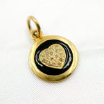 Load image into Gallery viewer, Buy Now Diamond Sterling Silver Round Heart Enamel Charm
