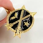 Load image into Gallery viewer, Silver Round Arrow Enamel Pendant