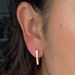 Load image into Gallery viewer, HP401946Y. 14K Solid Gold Diamond Triangle Hoops