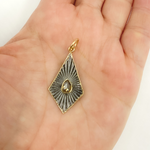 Load image into Gallery viewer, KSG45. Sterling Silver Black Rhodium with Diamonds Arrowhead Shape Charm