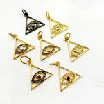 Load image into Gallery viewer, DC037. Diamond Sterling Silver Triangle Eye Pendant with Gemstone