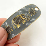Load image into Gallery viewer, Sterling Silver Oval Enamel Connector