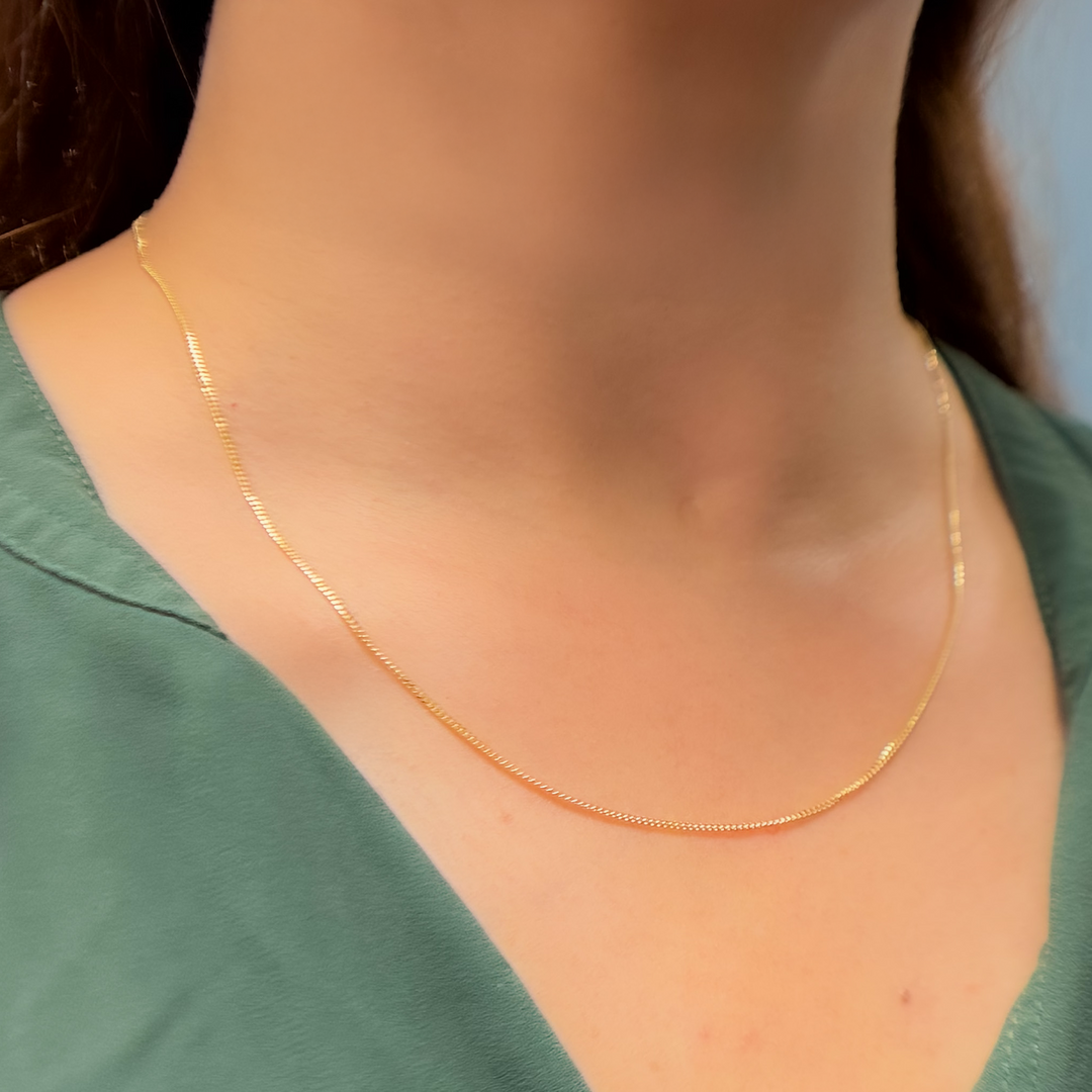 Buy 14K Solid Gold Flat Curb Chain