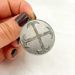 Load image into Gallery viewer, DP025. Diamond Sterling Silver Round Cross Pendant