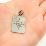Load image into Gallery viewer, DC194. Diamond Silver Rectangle Star Pendant